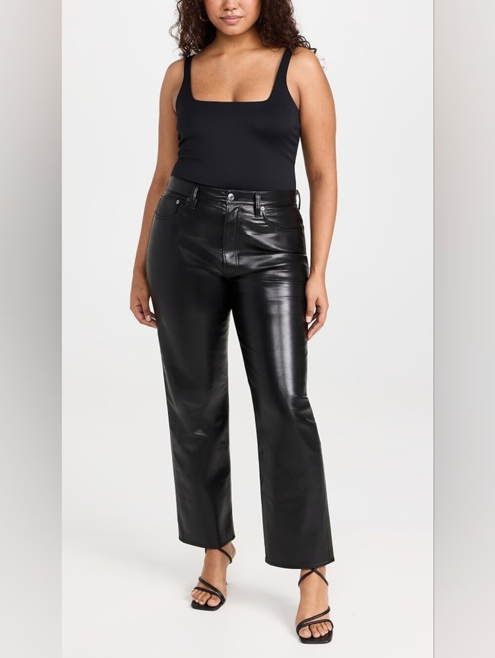 AGOLDE Detox Recycled Leather Mid Rise Relaxed Boot Pants Black NWT 29